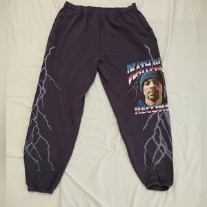 Snoop Dogg Lightening Graphic Sweatpants Navy Blue Sz XL